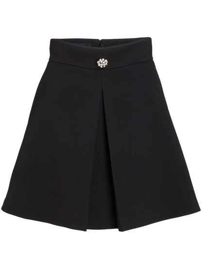 Decorative-Button A-Line Mini Skirt