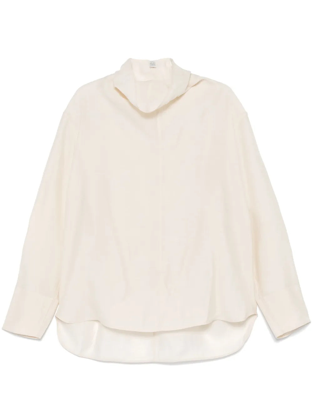 Funnel-Neck Organza Blouse