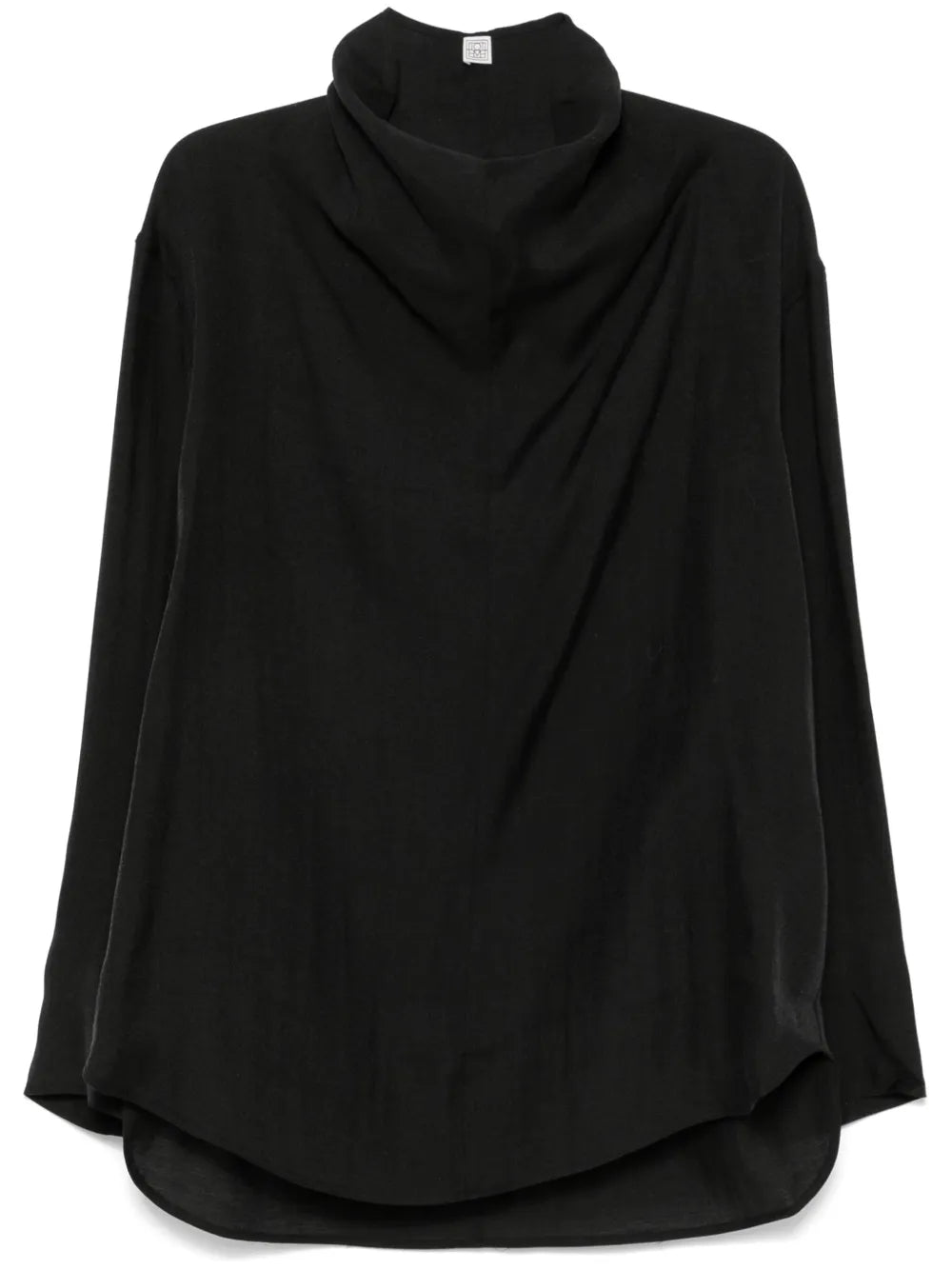 Funnel-Neck Organza Blouse