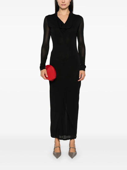 Draped V-Neck Dress