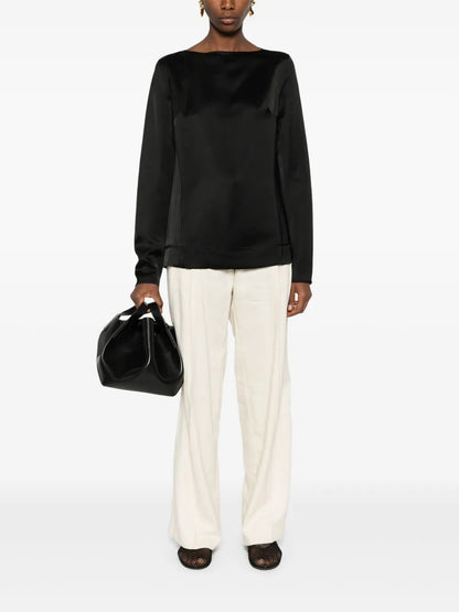Long-Sleeve Satin Top