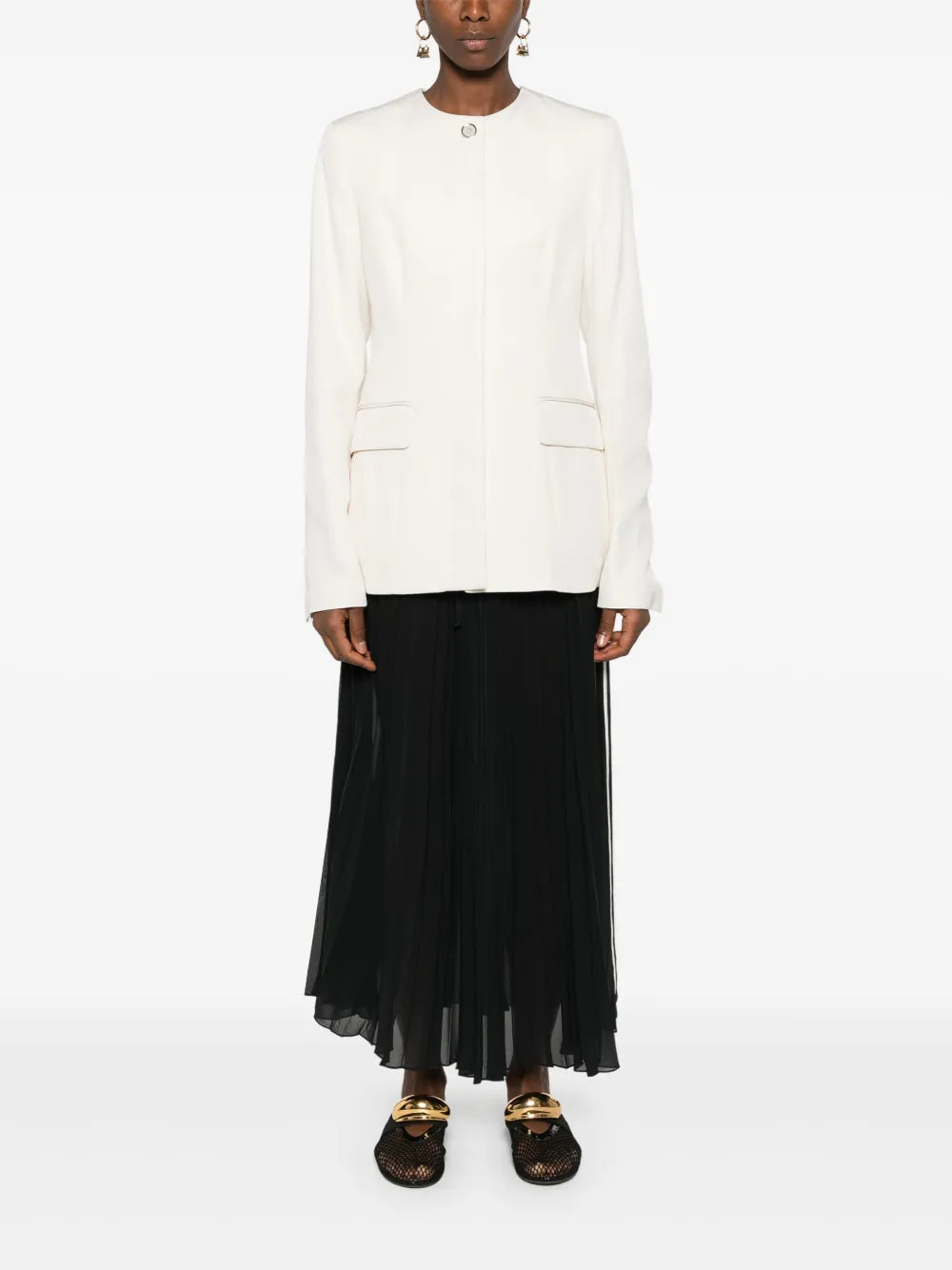 Collarless Cinched Jacket