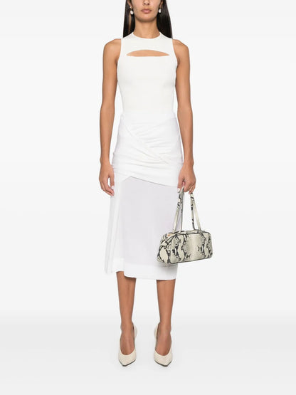 Draped-Detailing Midi Skirt