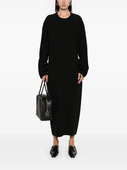Crew-Neck Cady Dress