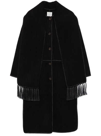 Embroidered Scarf Coat