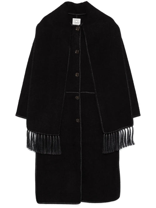 Embroidered Scarf Coat