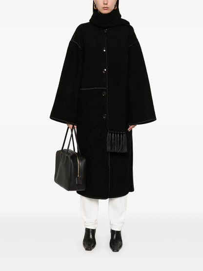 Embroidered Scarf Coat