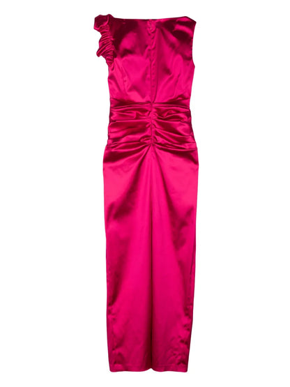 Ruffled Duchess-Satin Gown