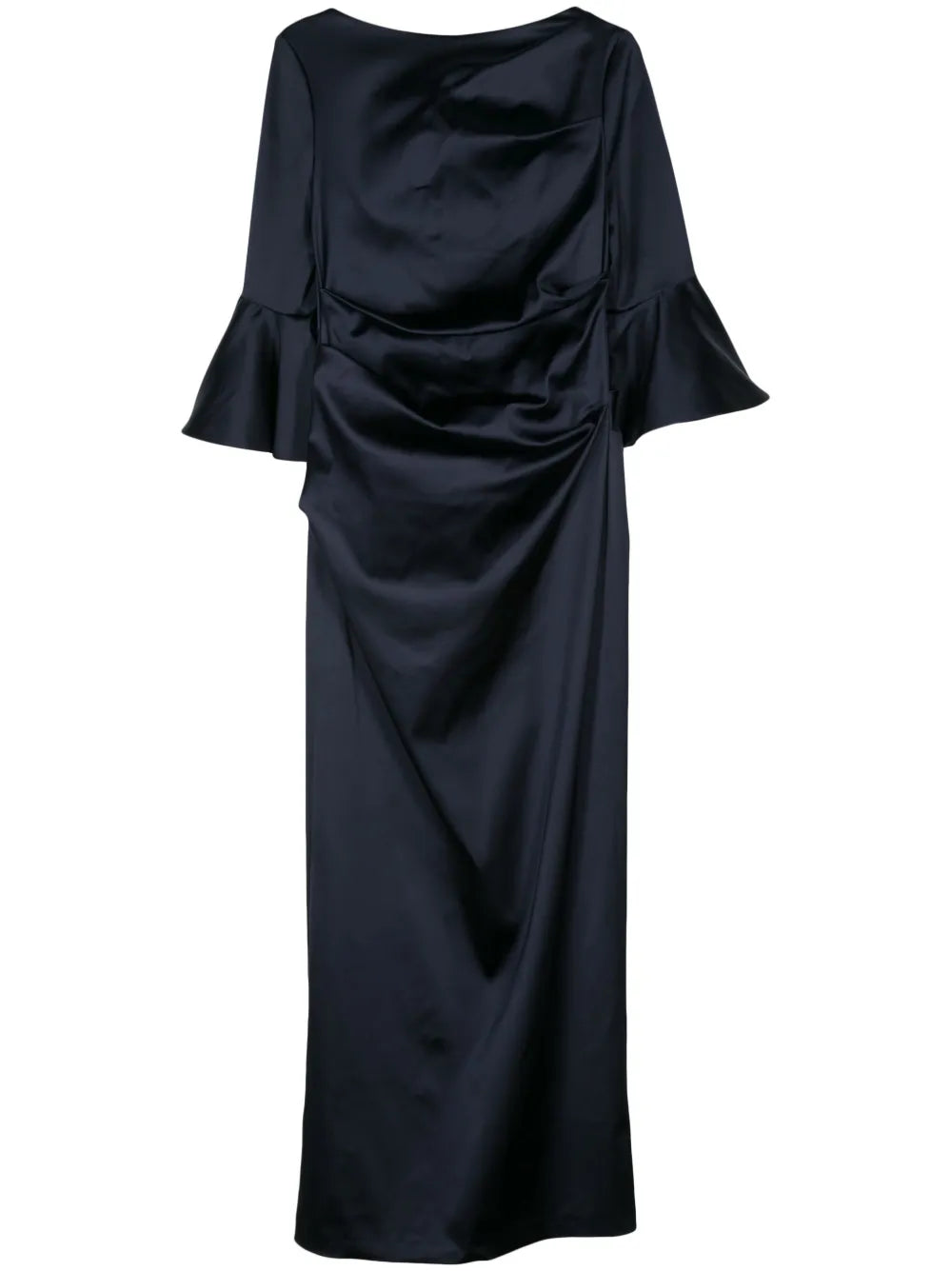Gathered Duchess-Satin Gown