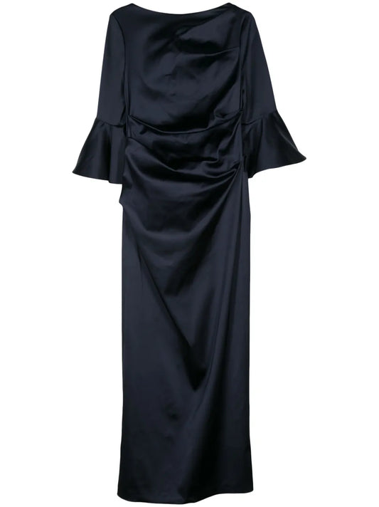 Gathered Duchess-Satin Gown
