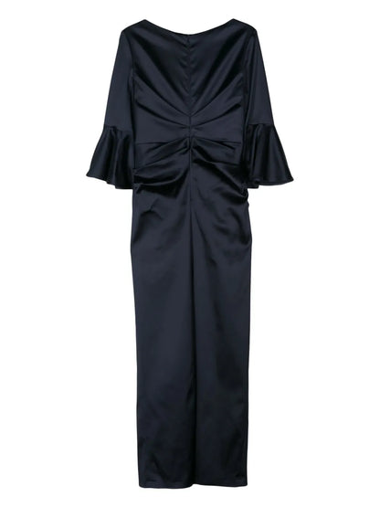 Gathered Duchess-Satin Gown