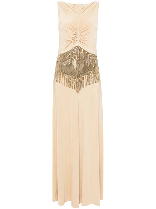 Chainmail-Embellished Maxi Dress