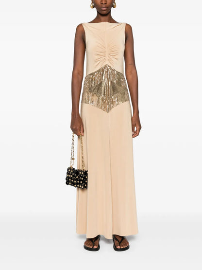 Chainmail-Embellished Maxi Dress