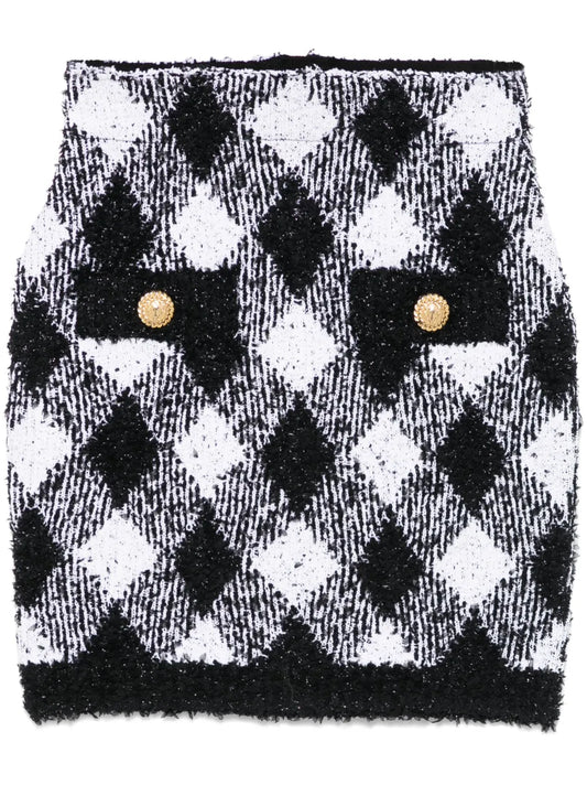 Gingham Tweed Mini Skirt