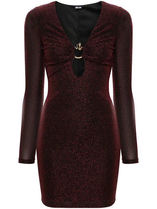 Snake-Detail Mini Dress