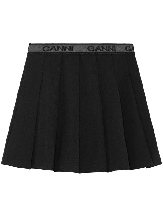 Light Twill Pleated Mini Skirt