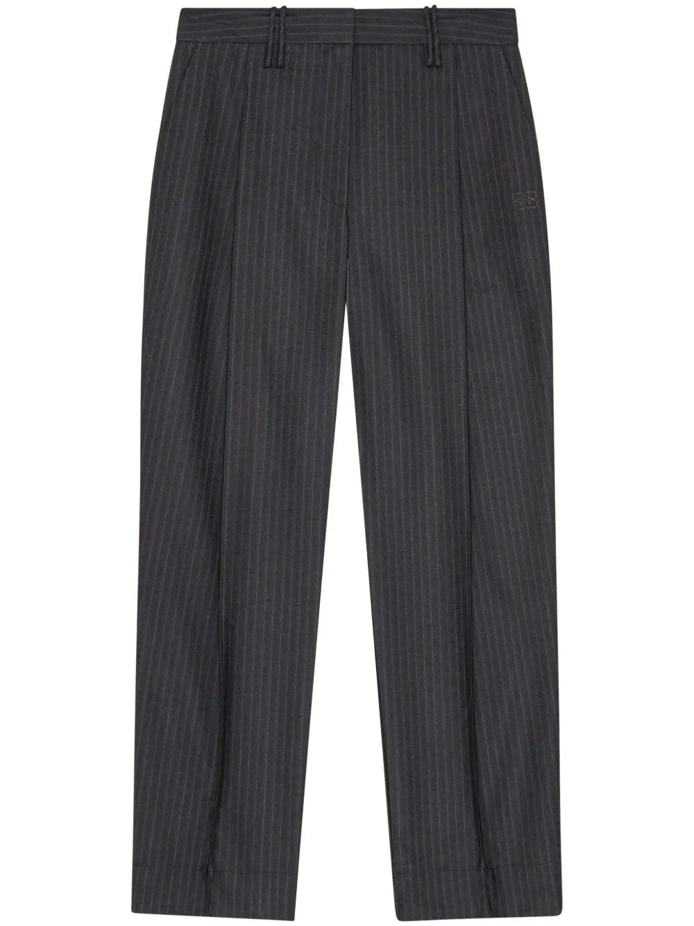 Pleated Pinstripe Trousers