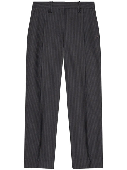 Pleated Pinstripe Trousers