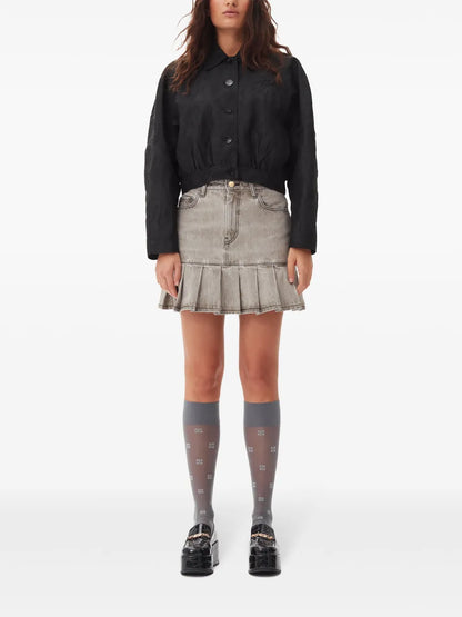 Future Denim Pleated Mini Skirt