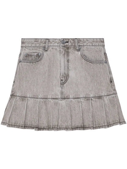 Future Denim Pleated Mini Skirt