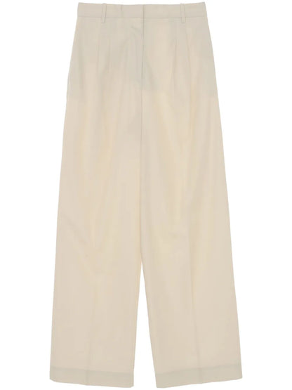 Wide-Leg Cotton Trousers