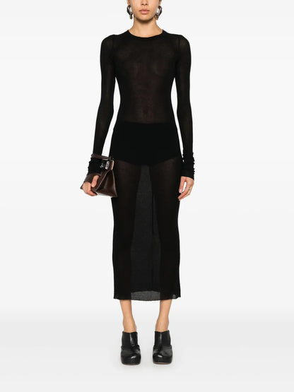 Fine-Ribbed Maxi Dress