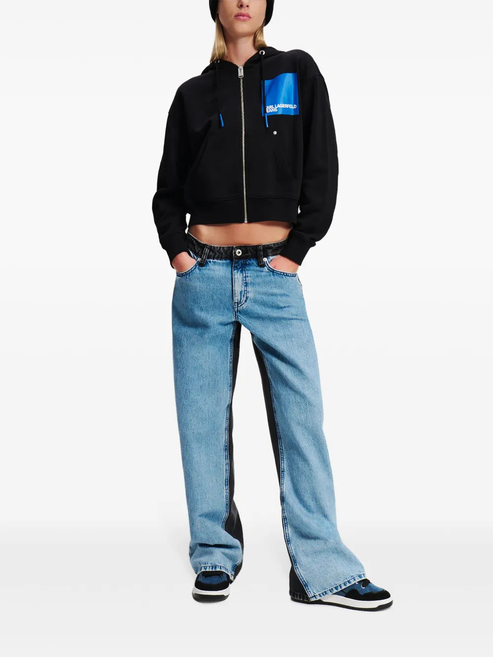 Colour-Block Mid-Rise Jeans