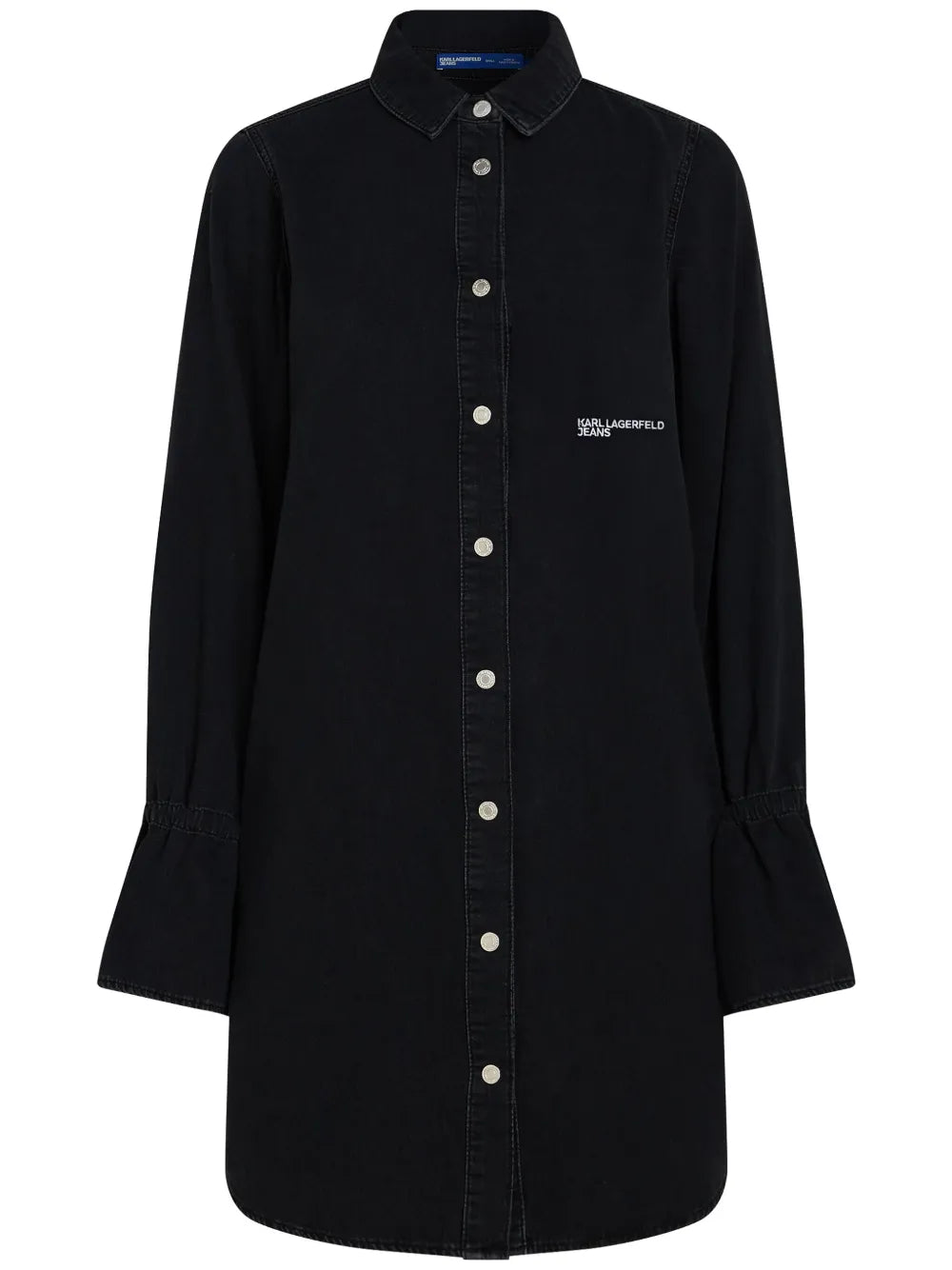 Tied-Sleeve Denim Dress