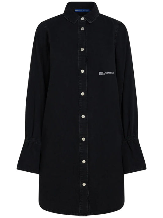 Tied-Sleeve Denim Dress