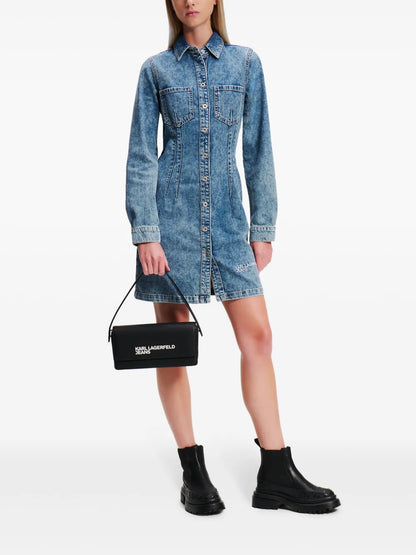 Logo-Embroidered Denim Dress