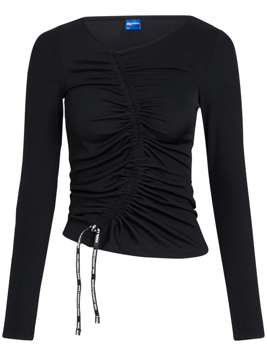 Ruched Long-Sleeve Top