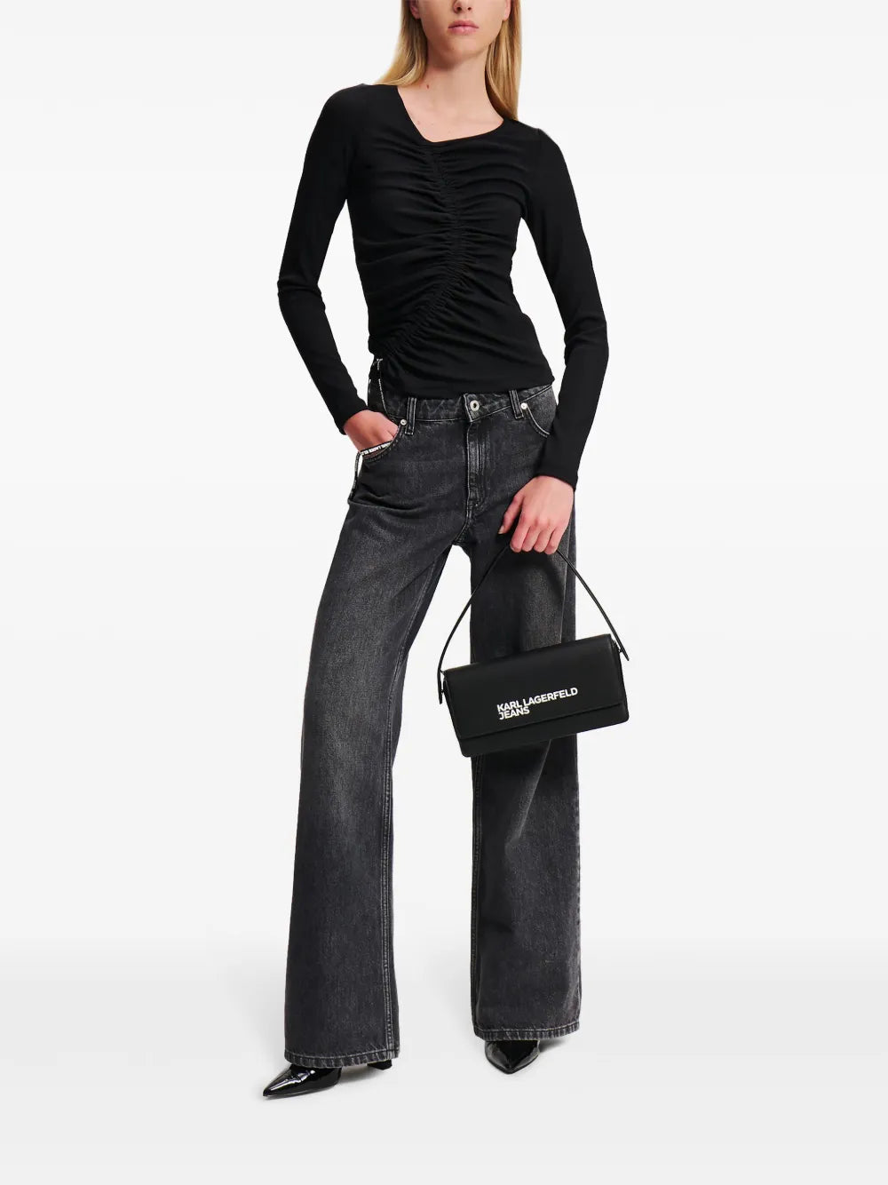 Ruched Long-Sleeve Top