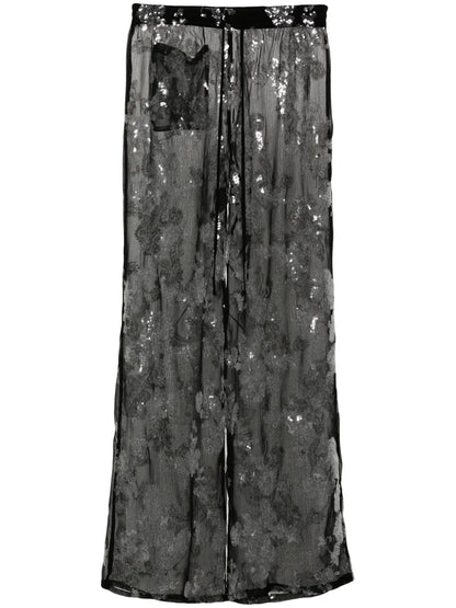 Nedi Sequinned Wide-Leg Trousers