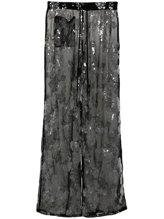 Nedi Sequinned Wide-Leg Trousers