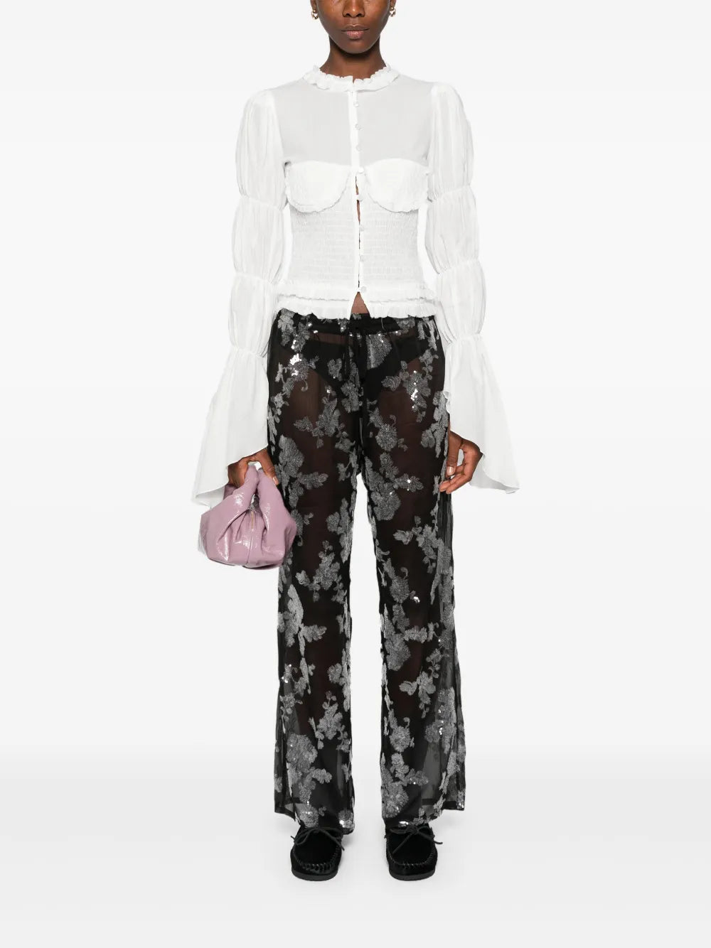 Nedi Sequinned Wide-Leg Trousers