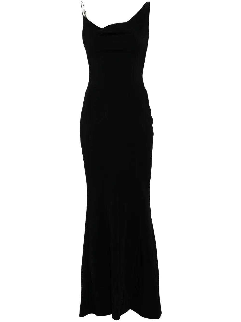 Metallic-Detail Crepe Gown