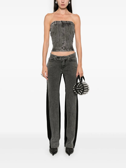 Bi-Color Straight Leg Jeans