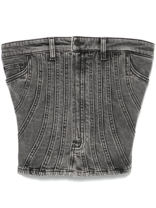 Spiral Denim Bustier