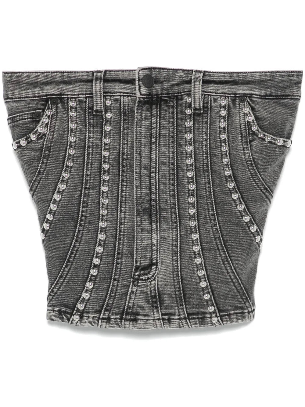 Spiral Denim Studded Bustier