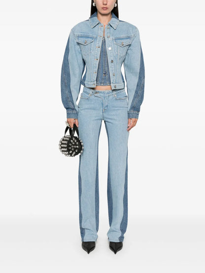 Bi-Color Straight-Leg Jeans