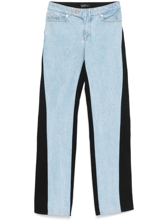 Bi-Color Straight-Leg Jeans