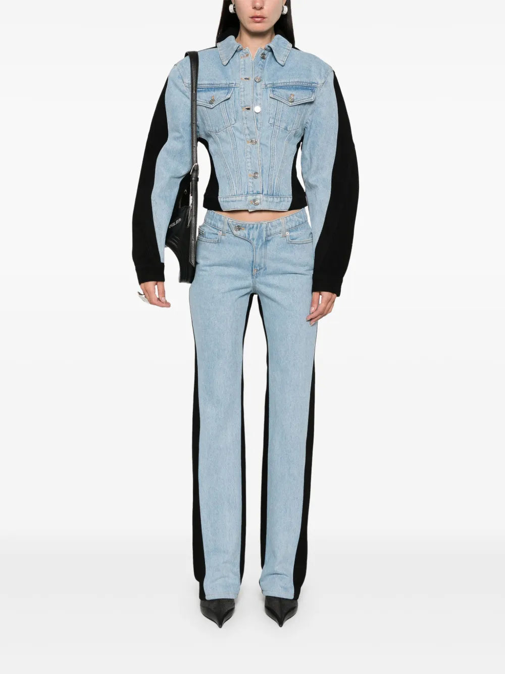 Bi-Color Straight-Leg Jeans