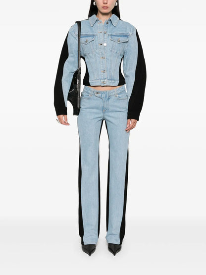 Bi-Color Straight-Leg Jeans