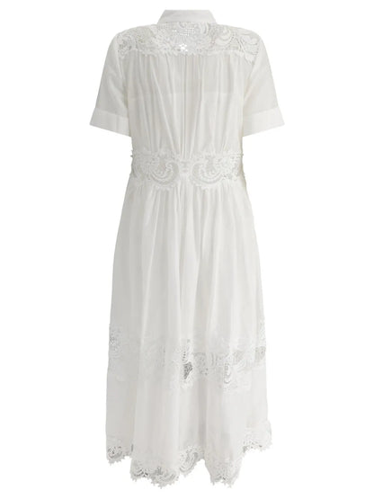 Floral-Embroidery Cotton Dress