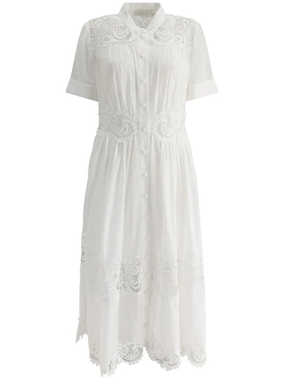 Floral-Embroidery Cotton Dress