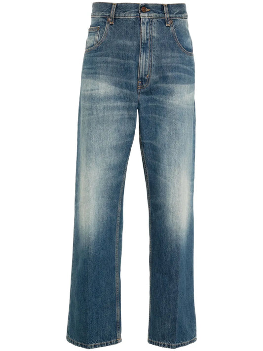 Logo-Patch Straight Jeans