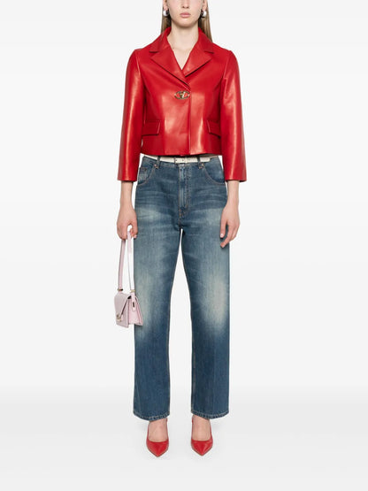 Logo-Patch Straight Jeans
