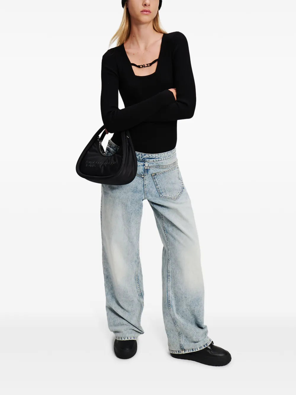 Twisted Mid-Rise Jeans