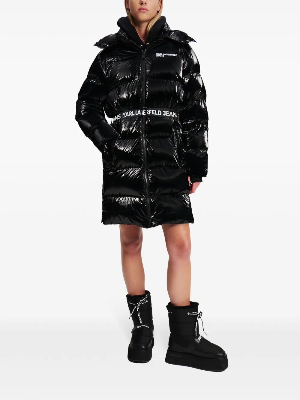 Long Belted Puffer Coat