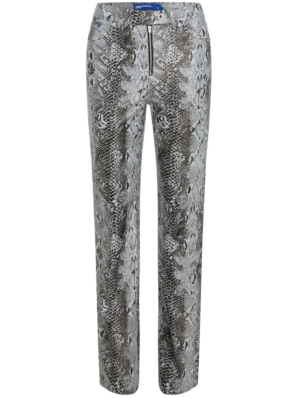 Snake-Print Faux-Leather Trousers